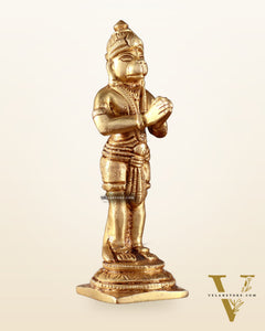 Brass Standing Hanuman Ji in Anjali Mudra – Small 4.7"
