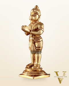 Brass Standing Hanuman Ji in Anjali Mudra – Small 4.7"