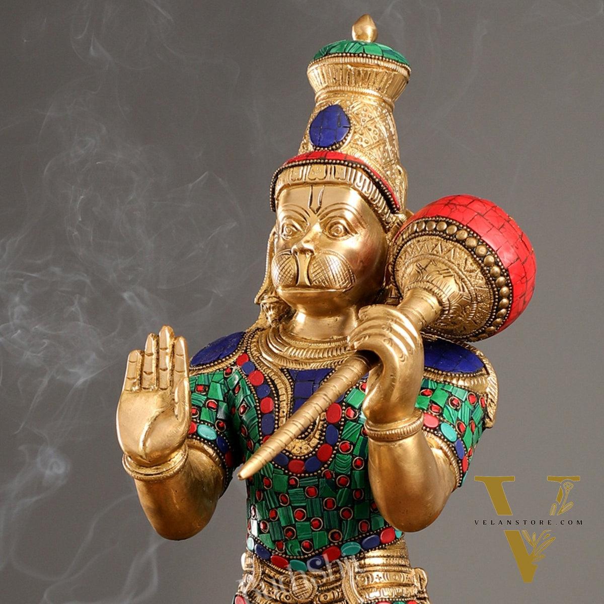 Brass standing Hanuman Statue - 21.5"