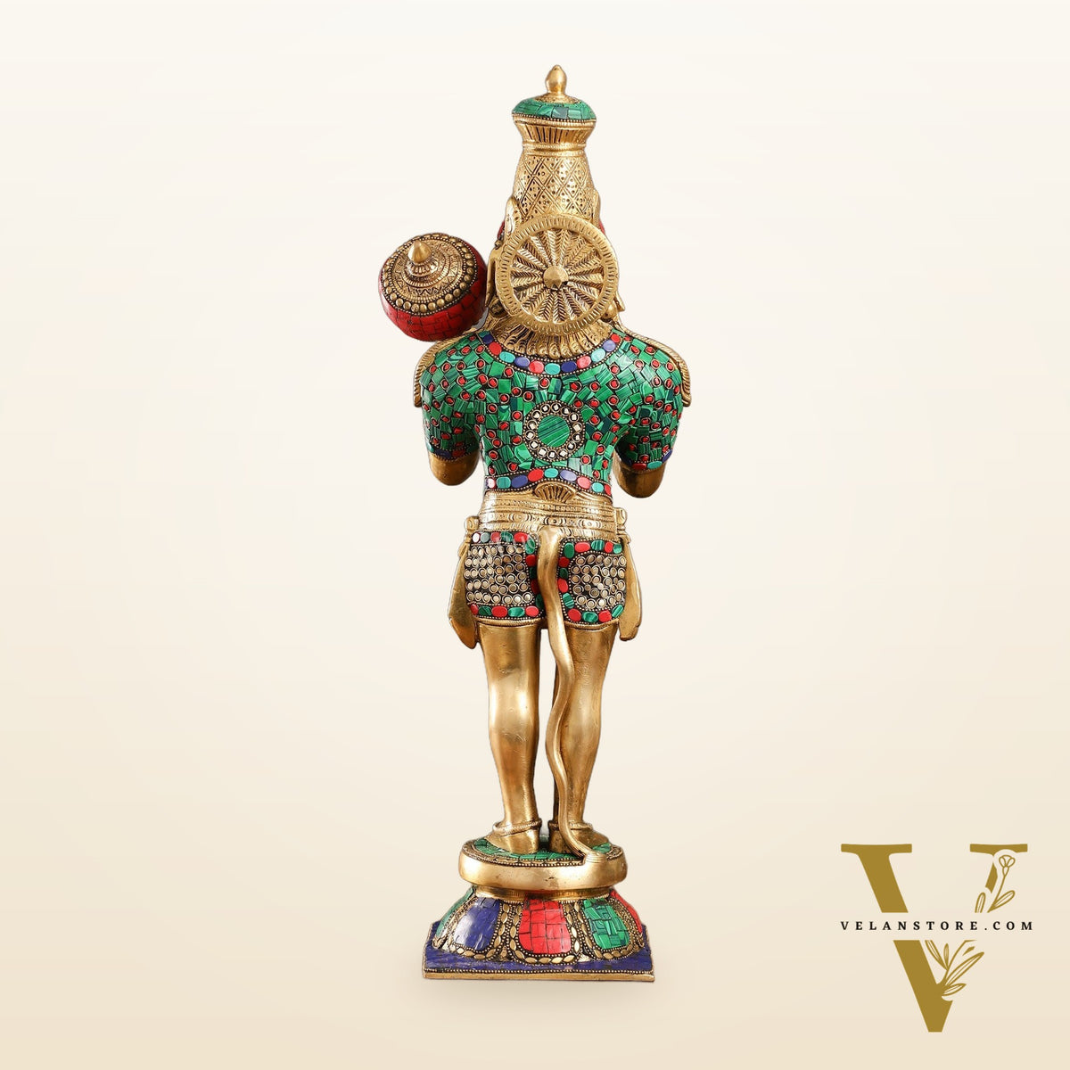 Brass standing Hanuman Statue - 21.5"