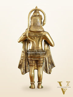 Brass Standing Hanuman Statue - 27" Aashirwaad Mudra Blessing