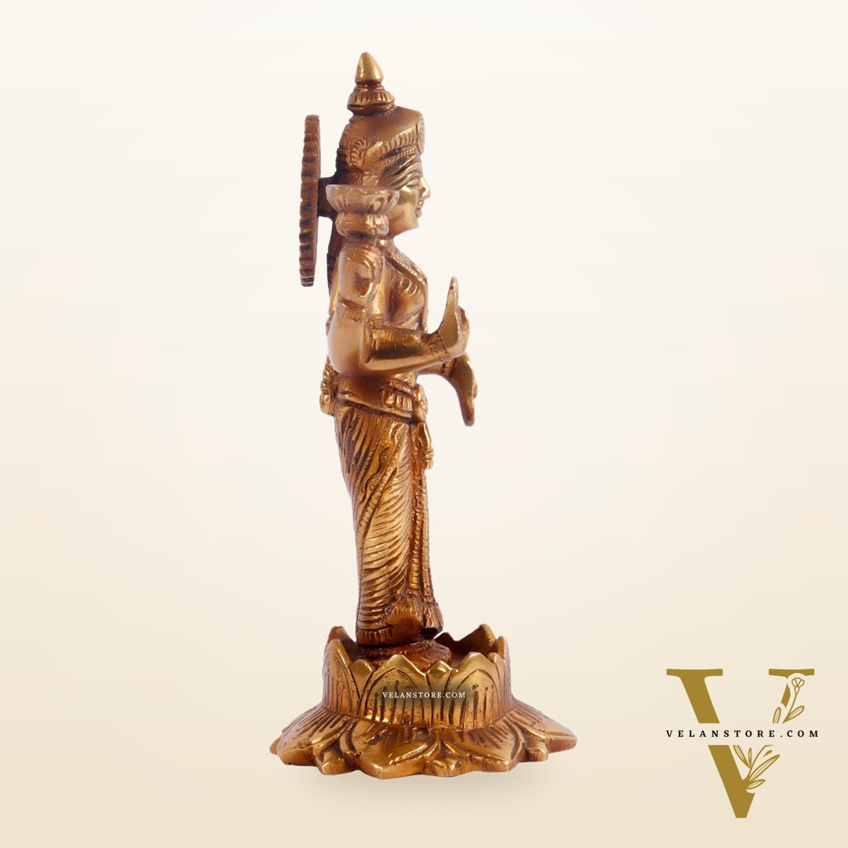Brass Standing Lakshmi 7"