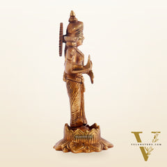 Brass Standing Lakshmi 7"
