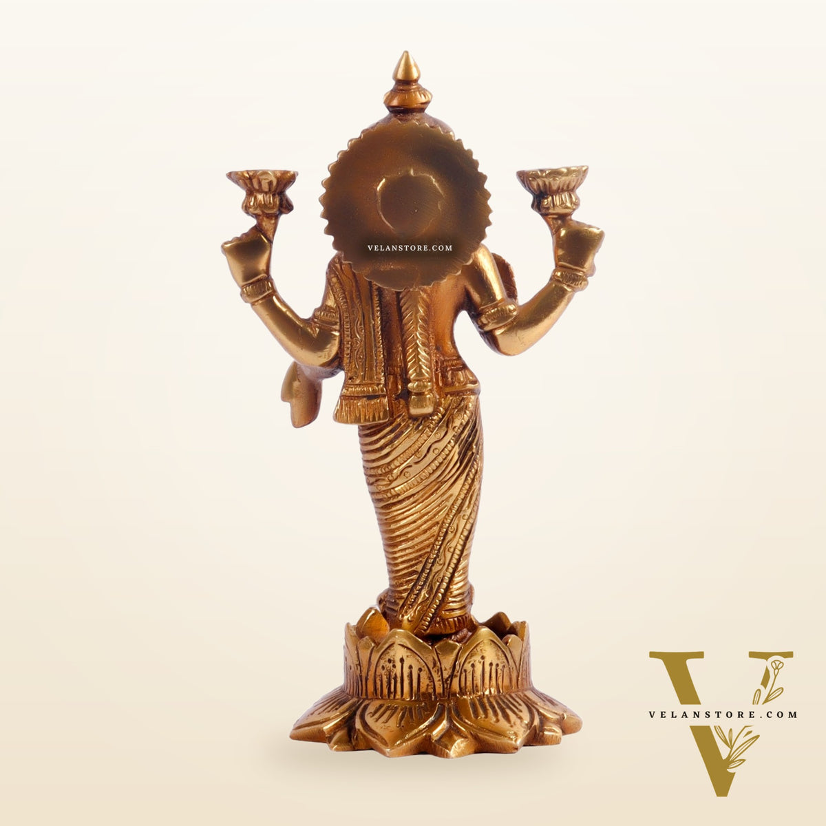 Brass Standing Lakshmi 7"