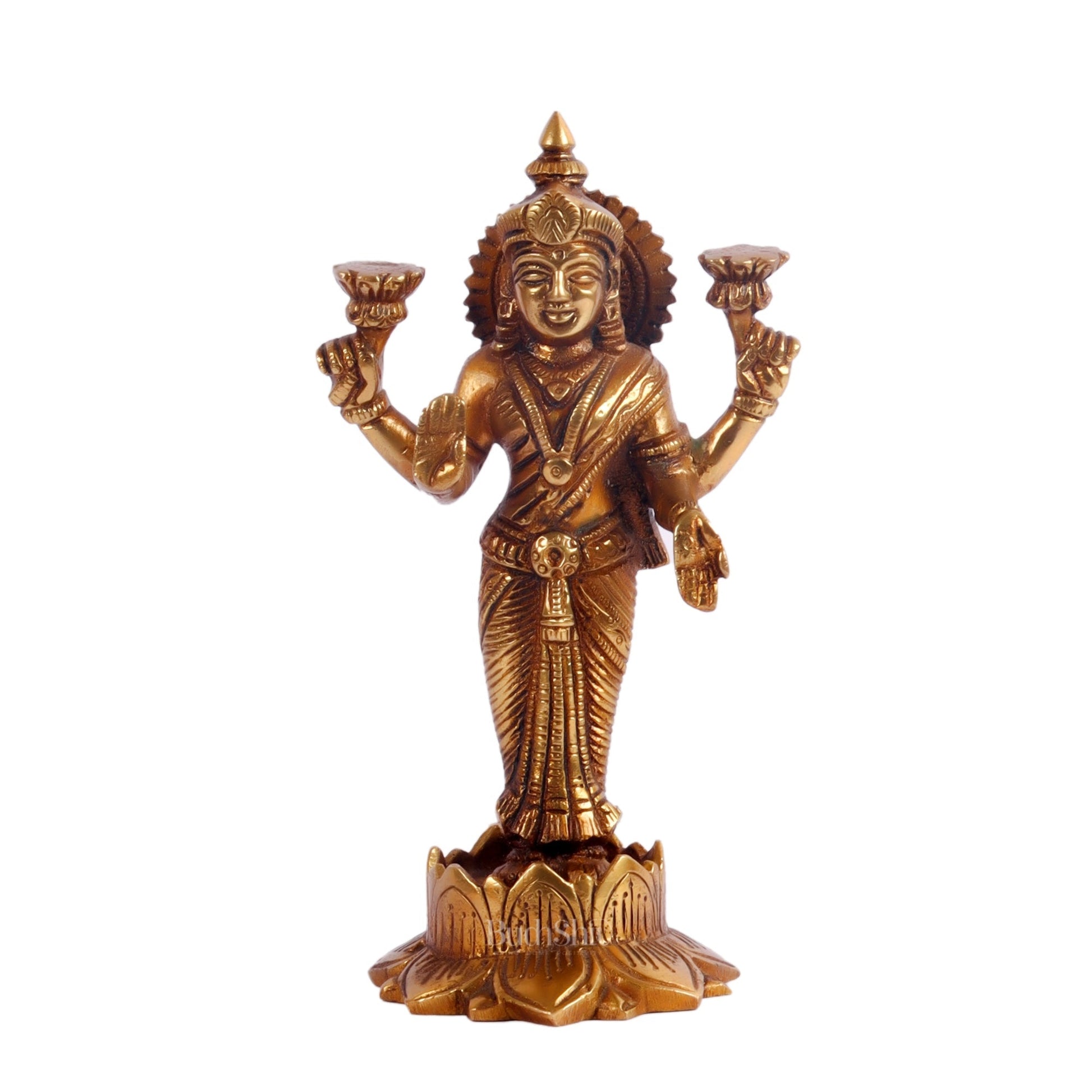 Brass Standing Lakshmi 7"
