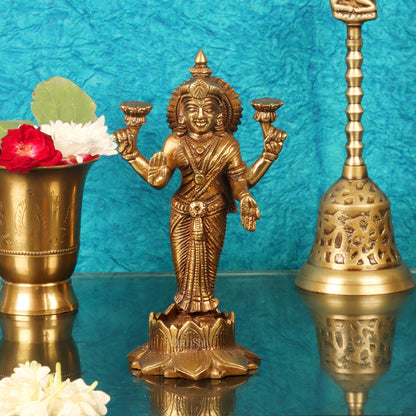 Brass Standing Lakshmi 7"