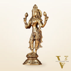 Brass Standing Lakshmi Idol 10"