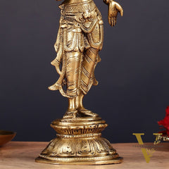 Brass Standing Lakshmi Idol 10"