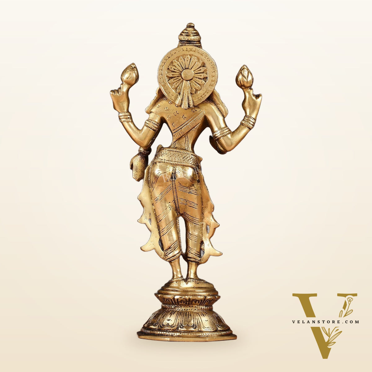 Brass Standing Lakshmi Idol 10"
