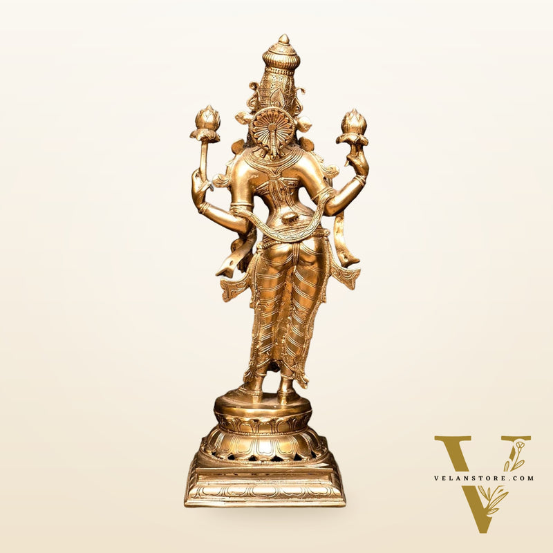 Brass Standing Lakshmi Idol - 19 Inch