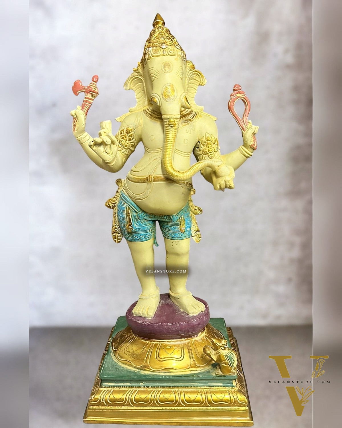 Brass Standing Lord Ganesha Statue - 20 "