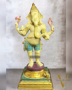 Brass Standing Lord Ganesha Statue - 20 "