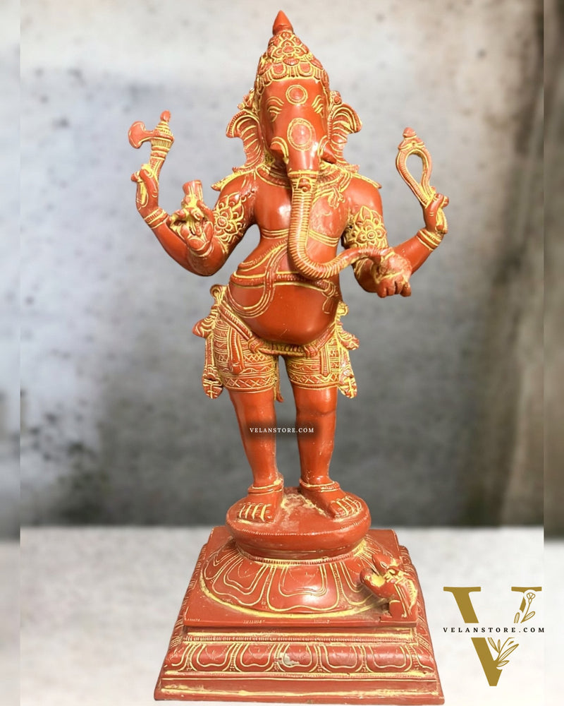 Brass Standing Lord Ganesha Statue - 20 "