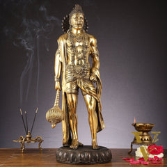 Brass Standing Lord Hanuman idol 24" Height