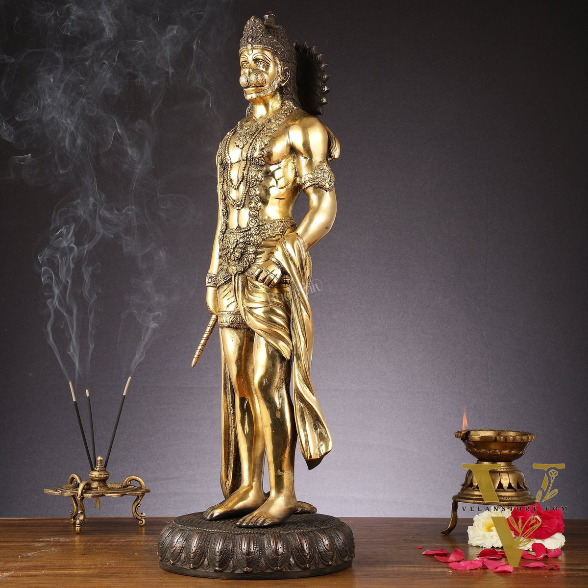 Brass Standing Lord Hanuman idol 24" Height