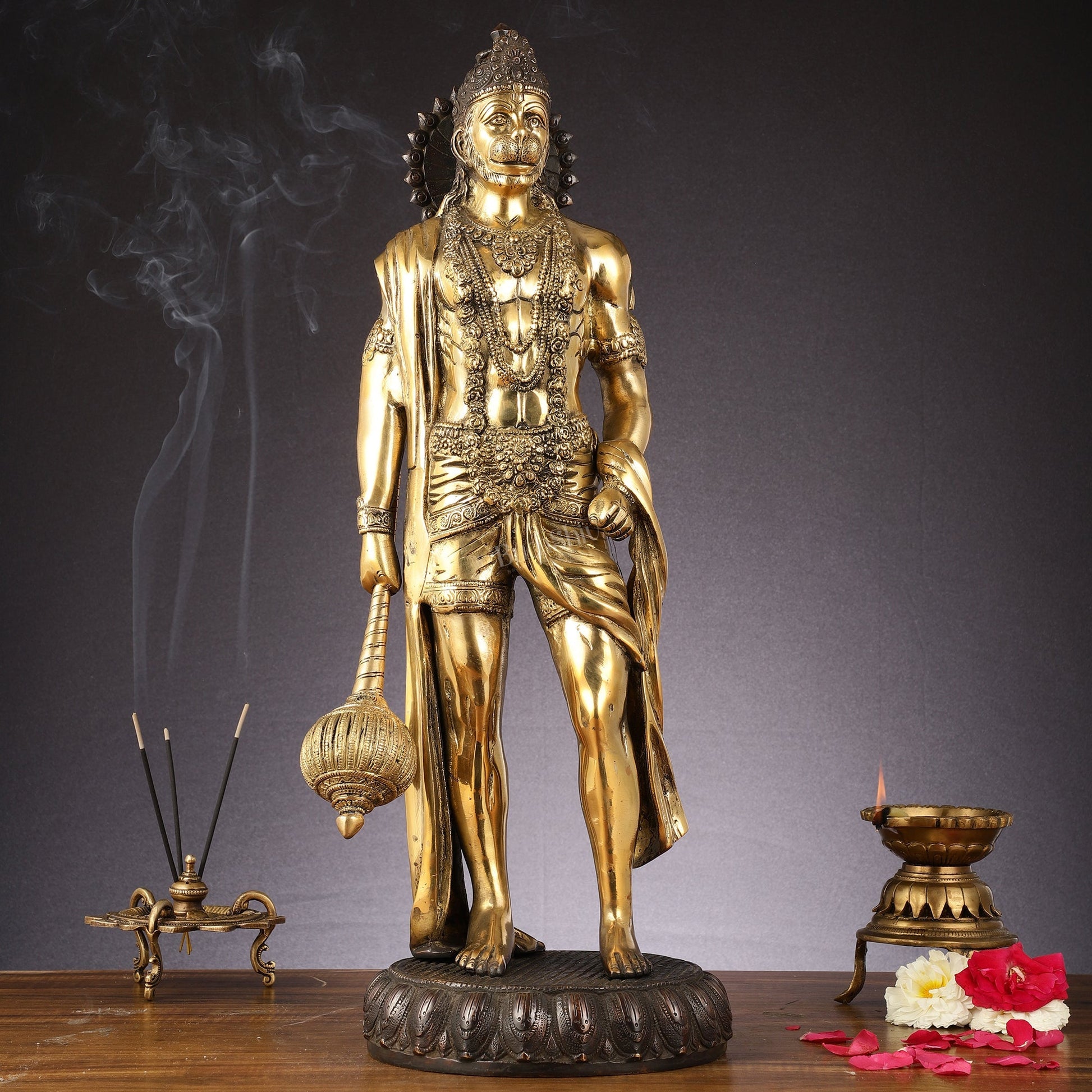 Brass Standing Lord Hanuman idol 24" Height