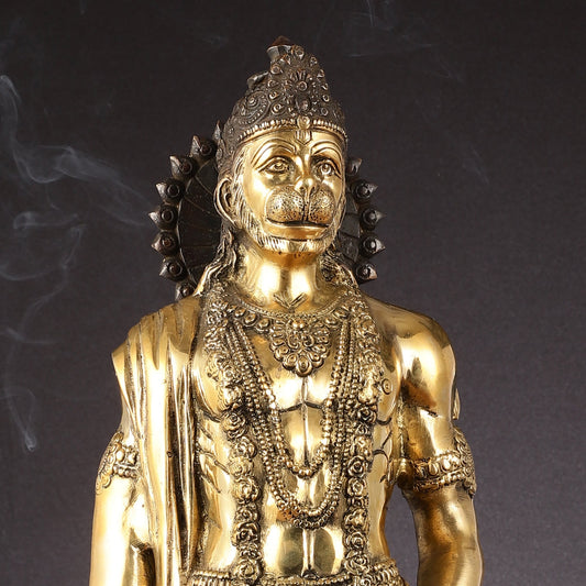 Brass Standing Lord Hanuman idol 24" Height
