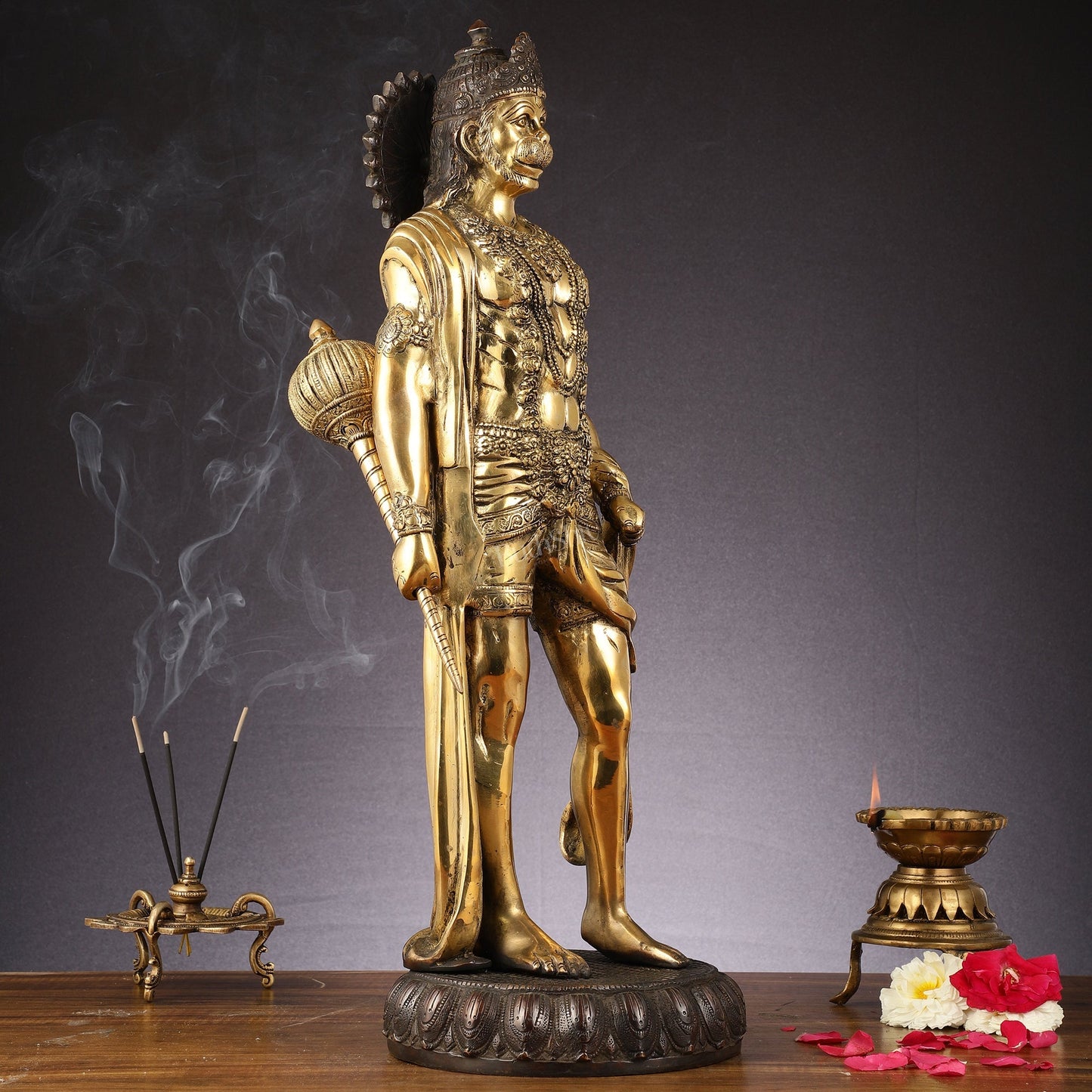 Brass Standing Lord Hanuman idol 24" Height