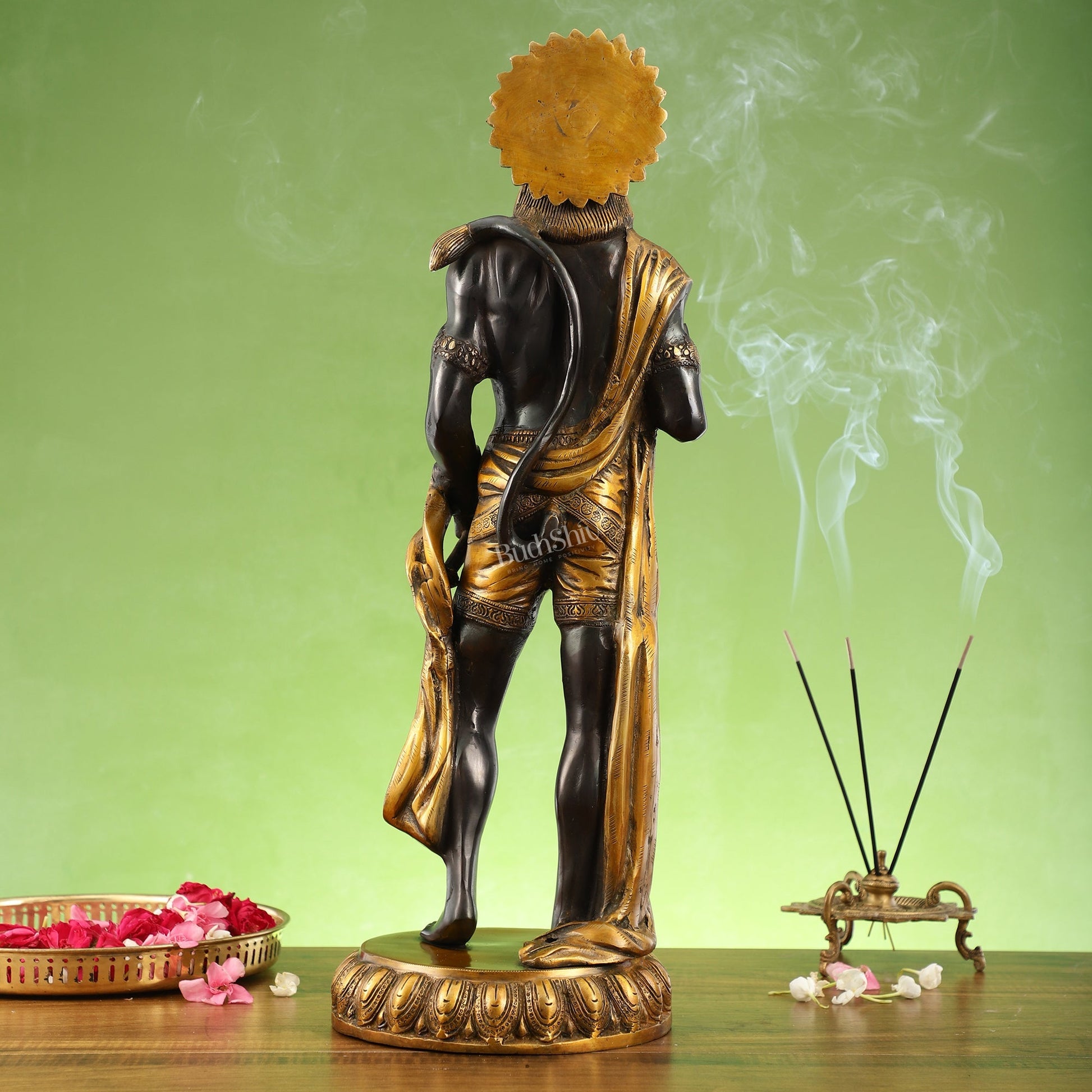 Brass Standing Lord Hanuman Statue 22.5"