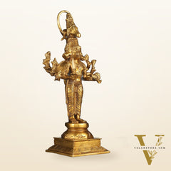 Brass Standing Lord Panchmukhi Hanuman Statue 22 inch