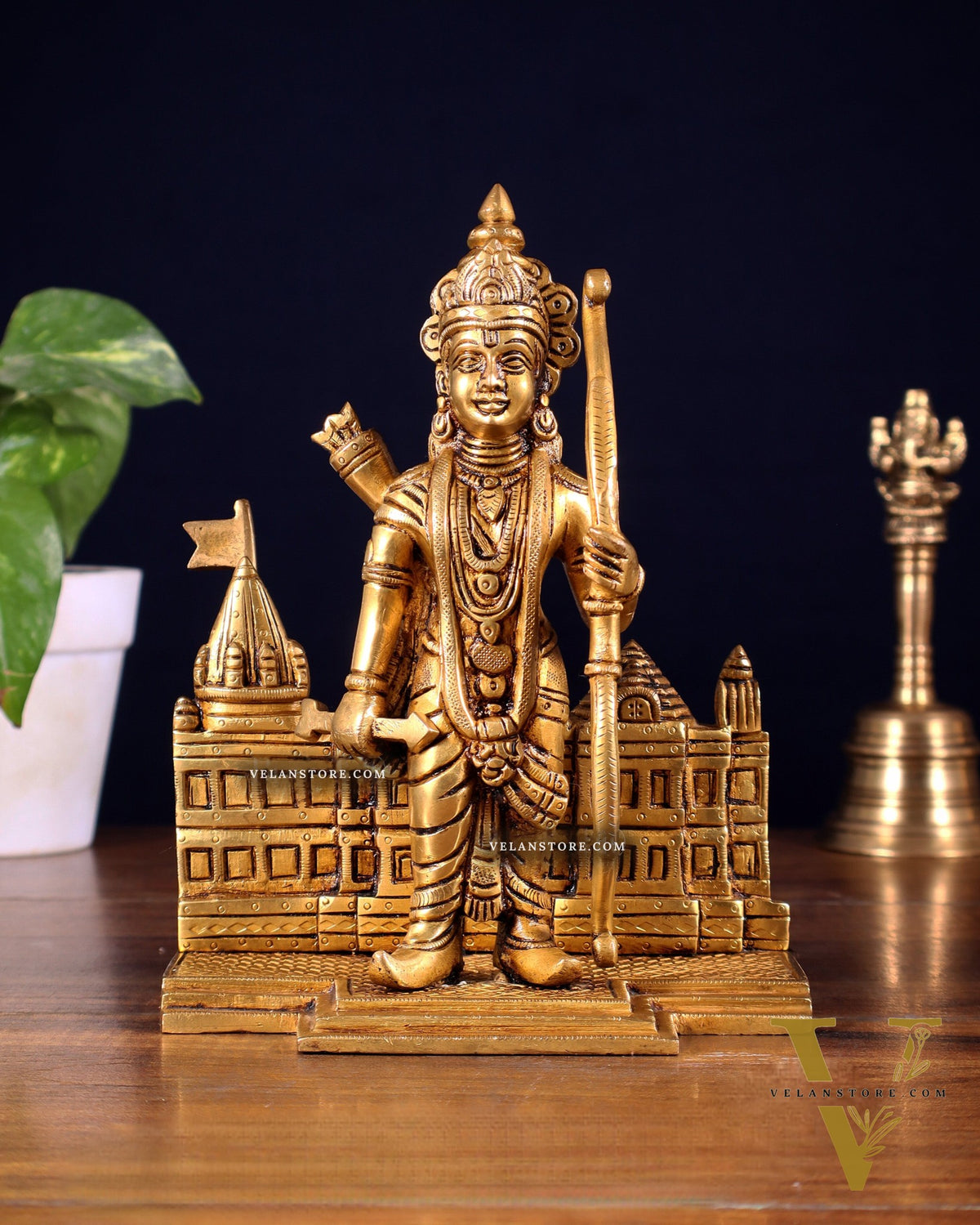 Brass standing Lord Ram idol 8"