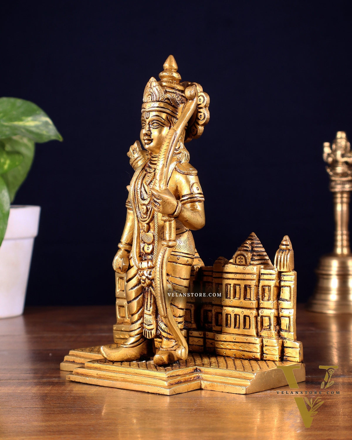 Brass standing Lord Ram idol 8"