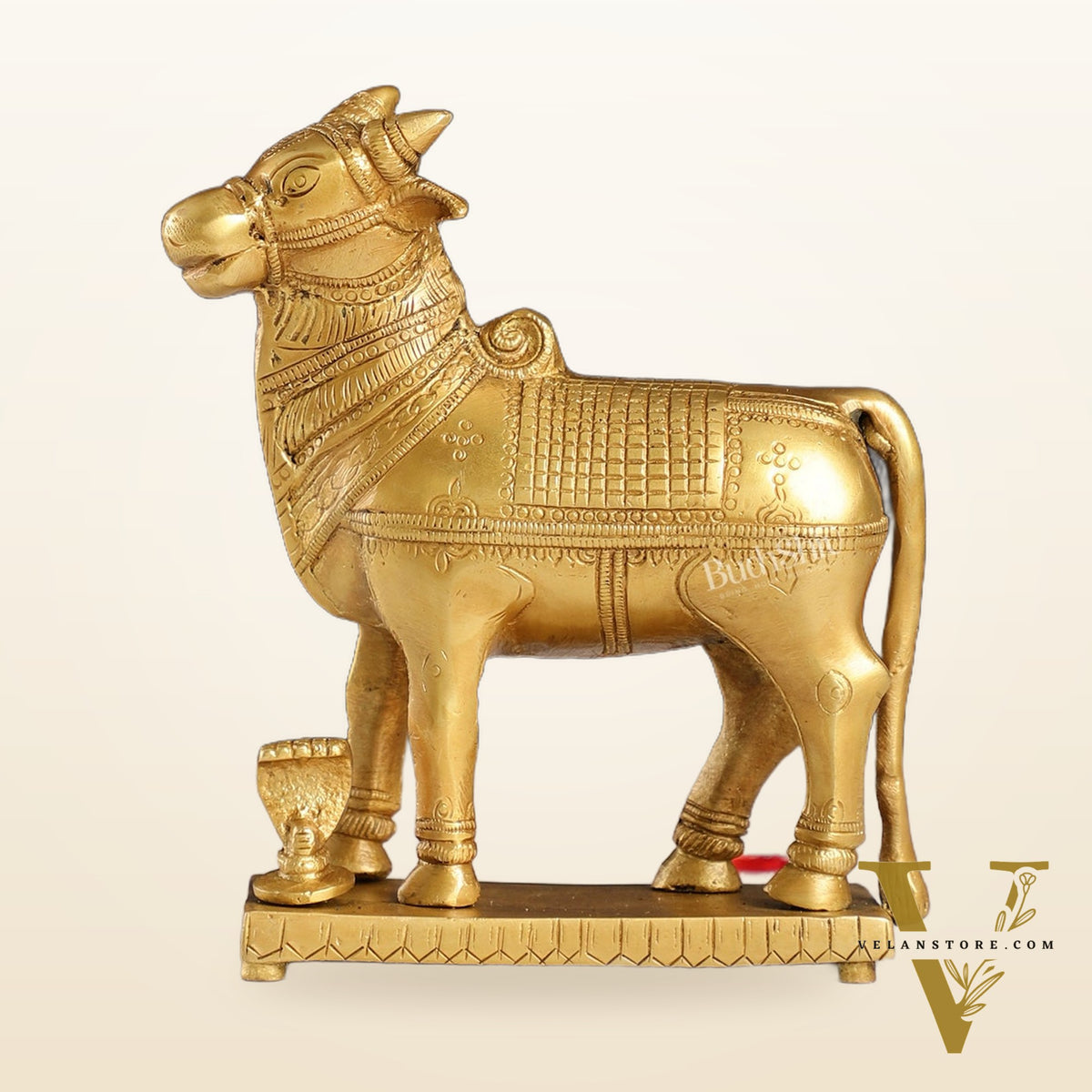 Brass Standing Nandi statue 6"