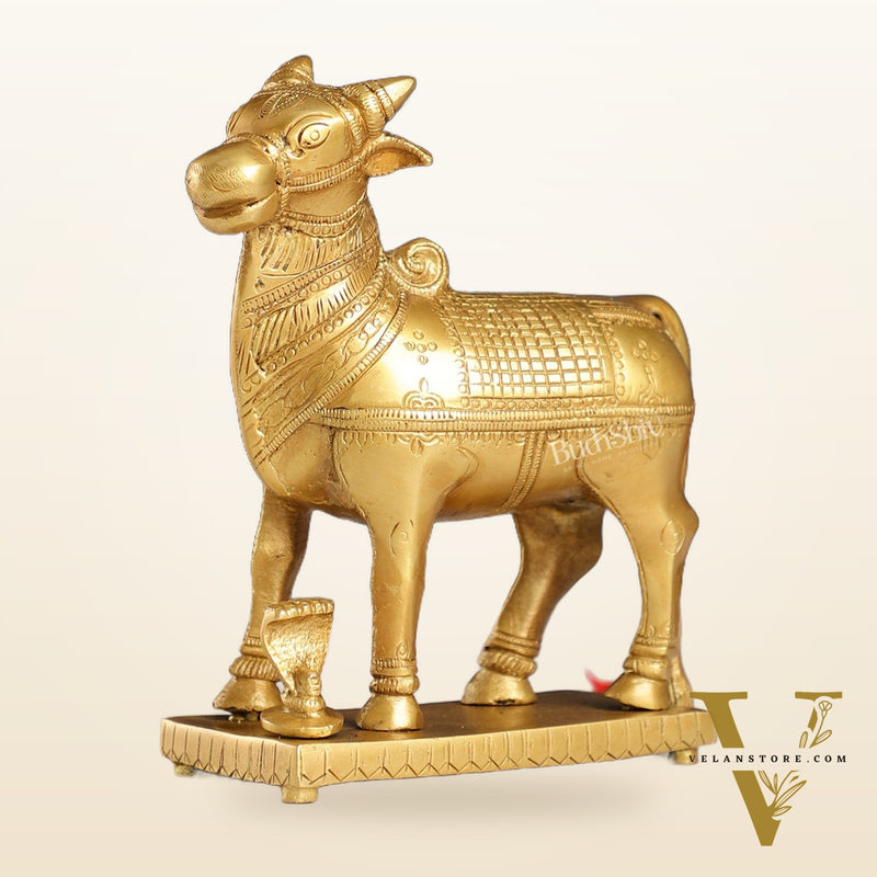 Brass Standing Nandi statue 6"