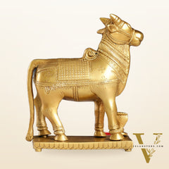 Brass Standing Nandi statue 6"