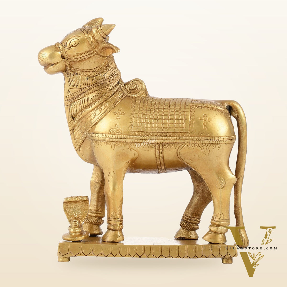 Brass Standing Nandi statue 6"