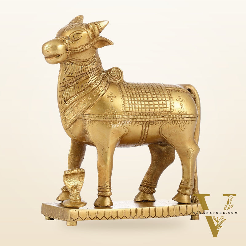 Brass Standing Nandi statue 6"