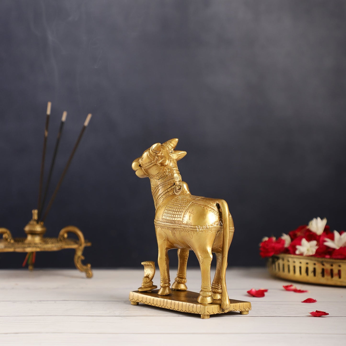 Brass Standing Nandi statue 6"