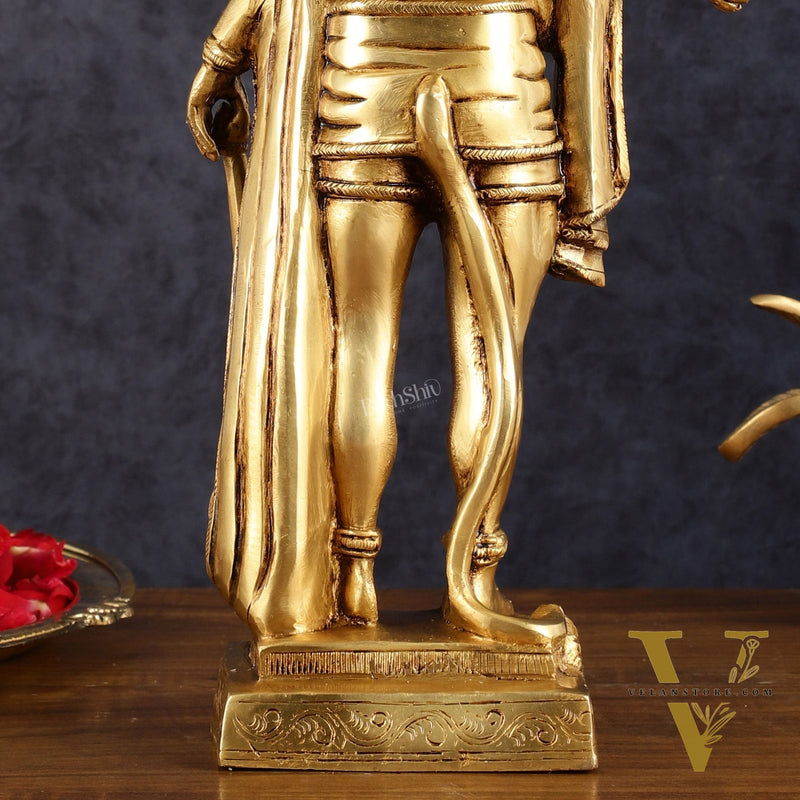 Brass Standing Panchmukhi Hanuman idol 14"