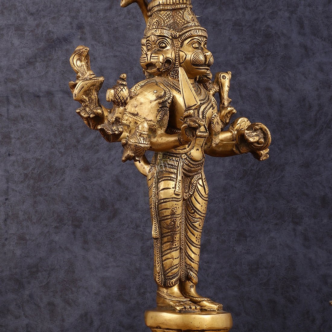 Brass Standing Panchmukhi Hanuman Statue 22 inch