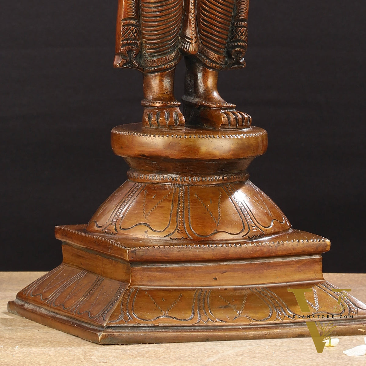 Brass standing Parvati idol 16 inch antique chola design