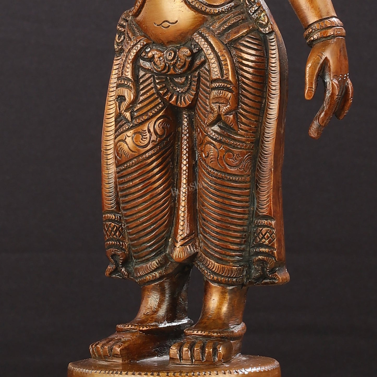 Brass standing Parvati idol 16 inch antique chola design