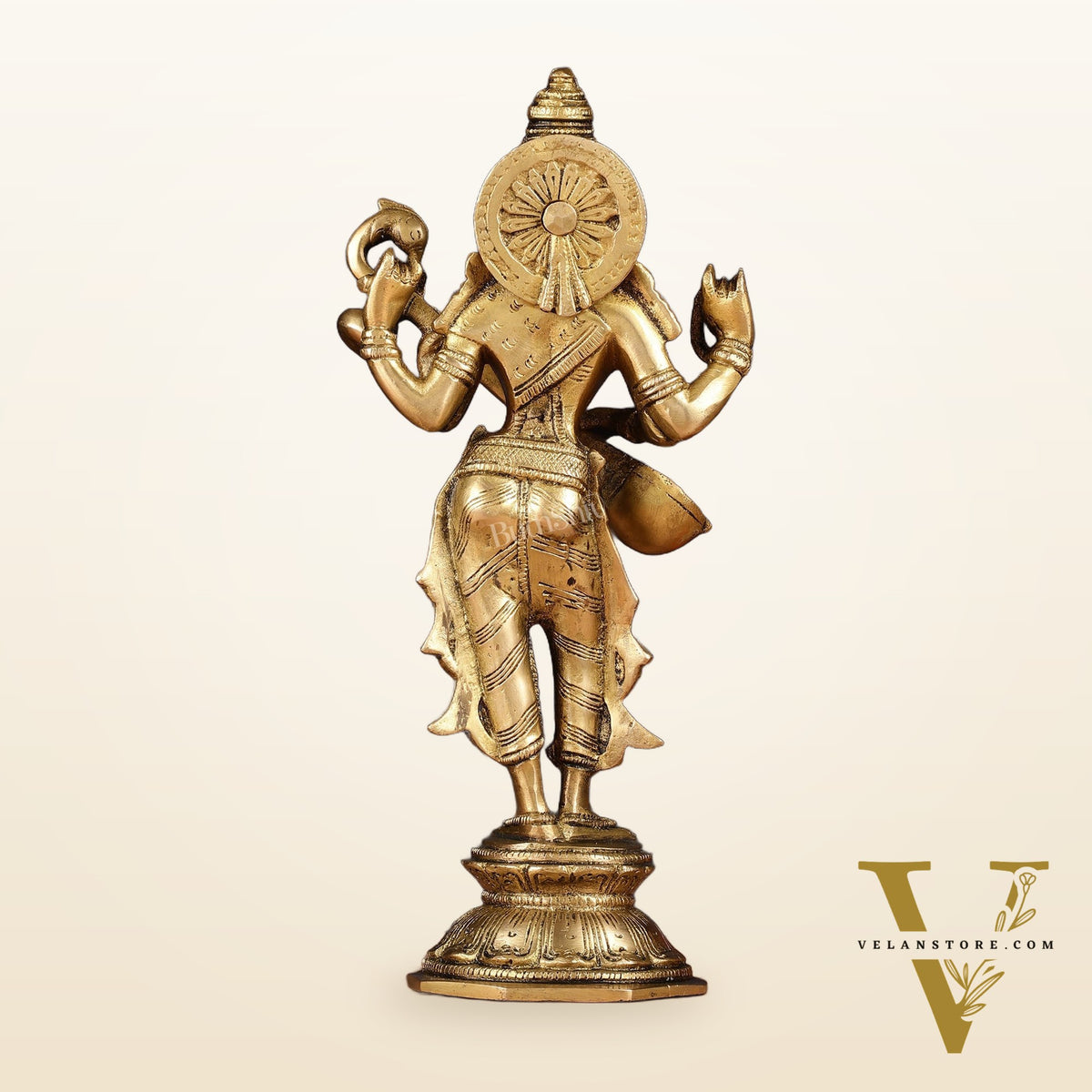 Brass Standing Saraswati Idol 10"