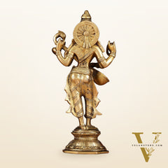 Brass Standing Saraswati Idol 10"