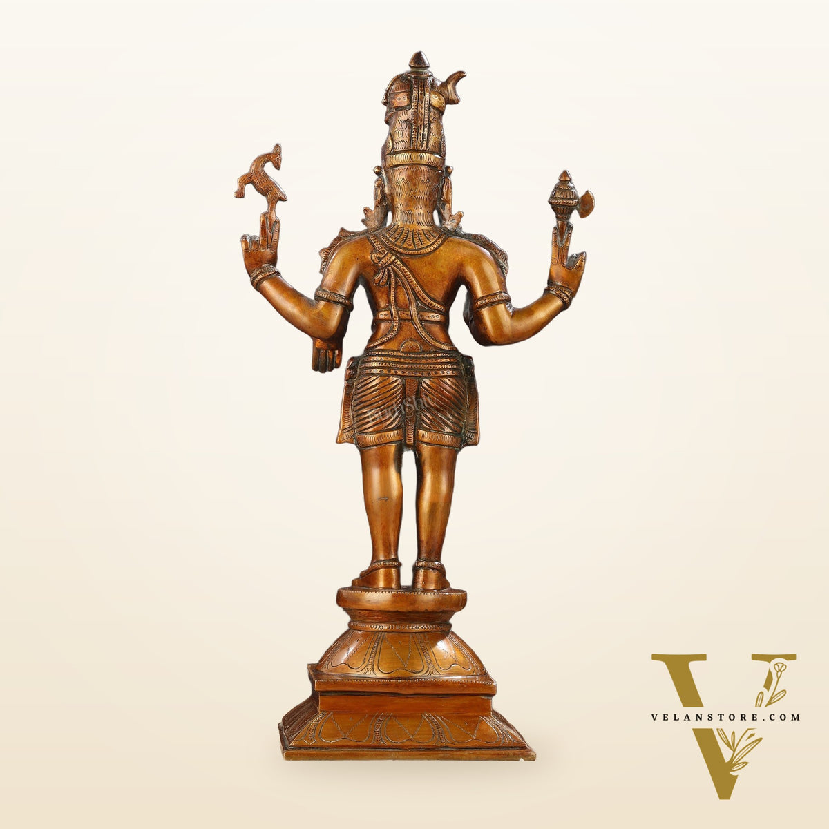 Brass Standing Shiva Pashupatinath Statue 18 inch