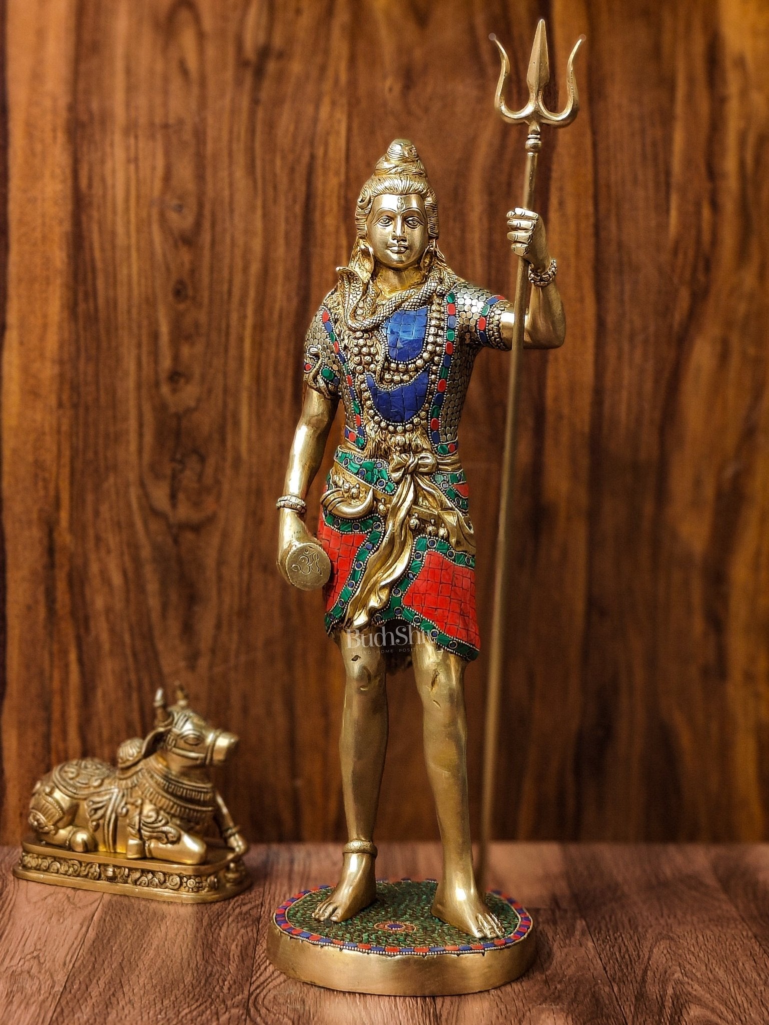 Brass Standing Shiva Statue | 23" | Meenakari Artwork