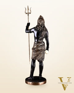 Brass Standing Shiva Statue – Black Edition with Trishul & Damru | 26"