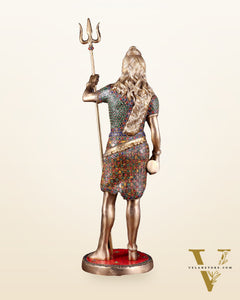 Brass Standing Shiva Statue – meenakari Stonework | 26"