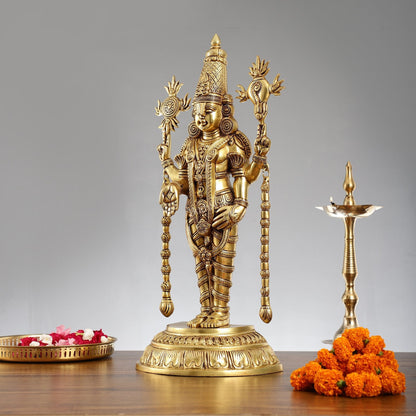 Exquisite 24-Inch Lord Tirupati Balaji Brass Statue