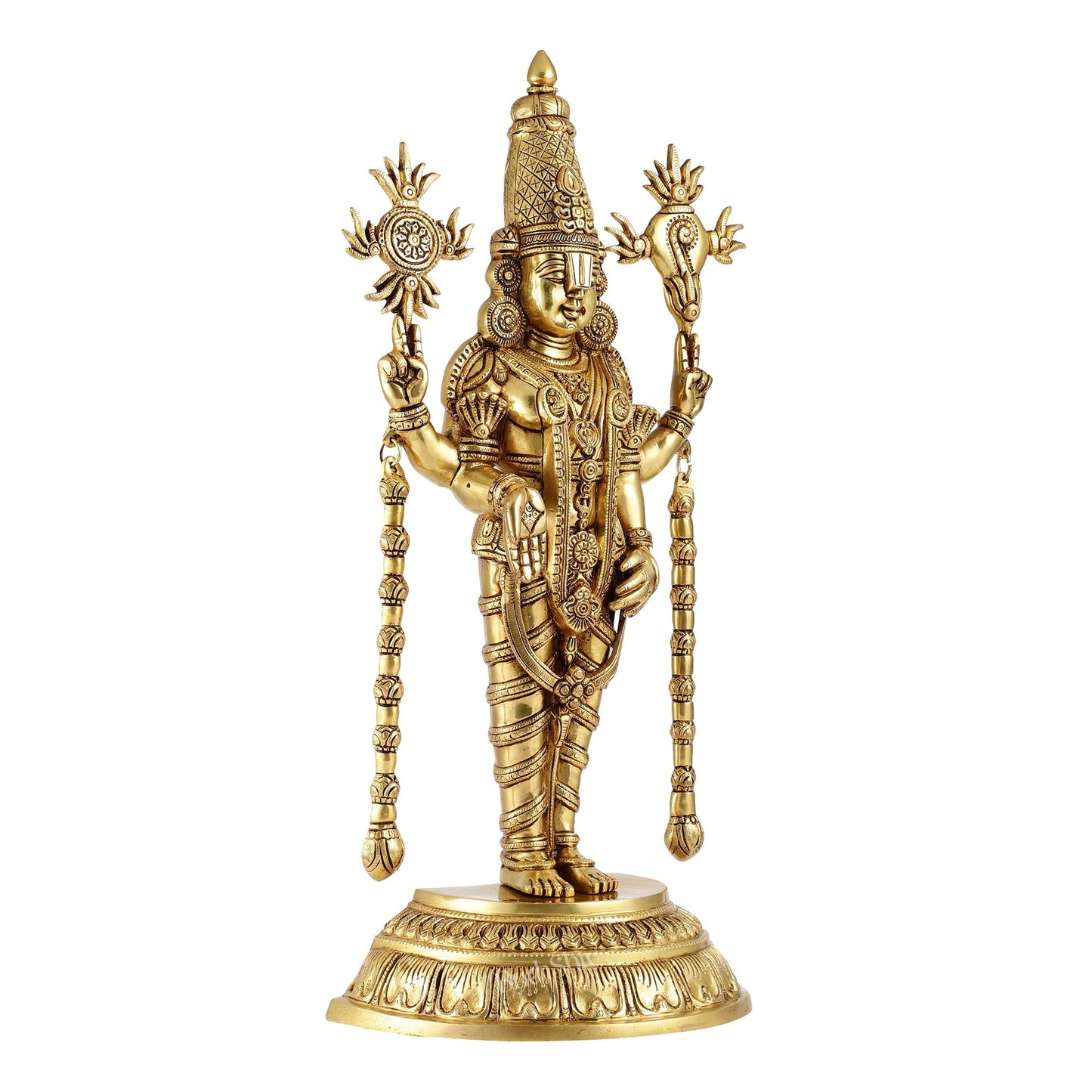 Exquisite 24-Inch Lord Tirupati Balaji Brass Statue
