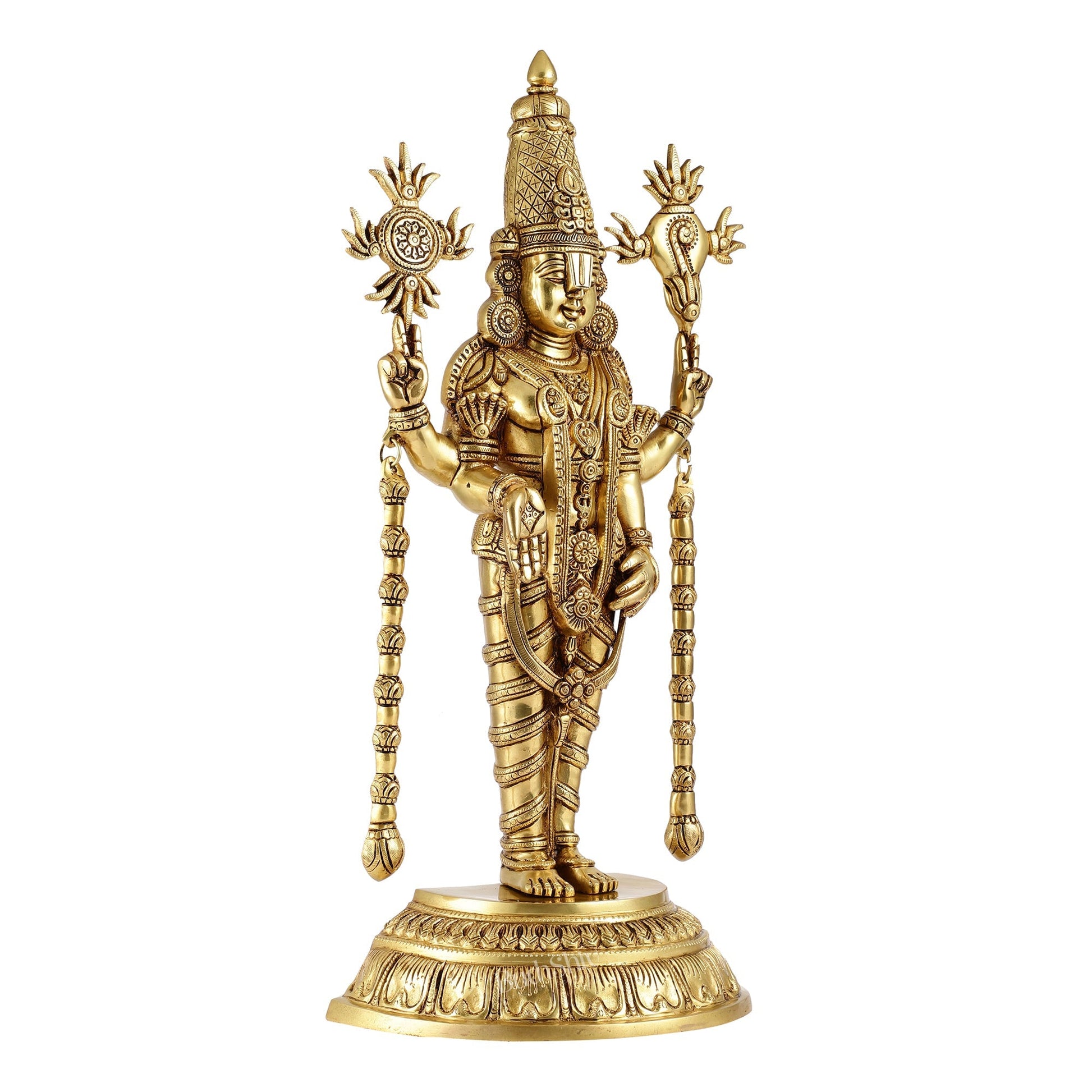 Exquisite 24-Inch Lord Tirupati Balaji Brass Statue