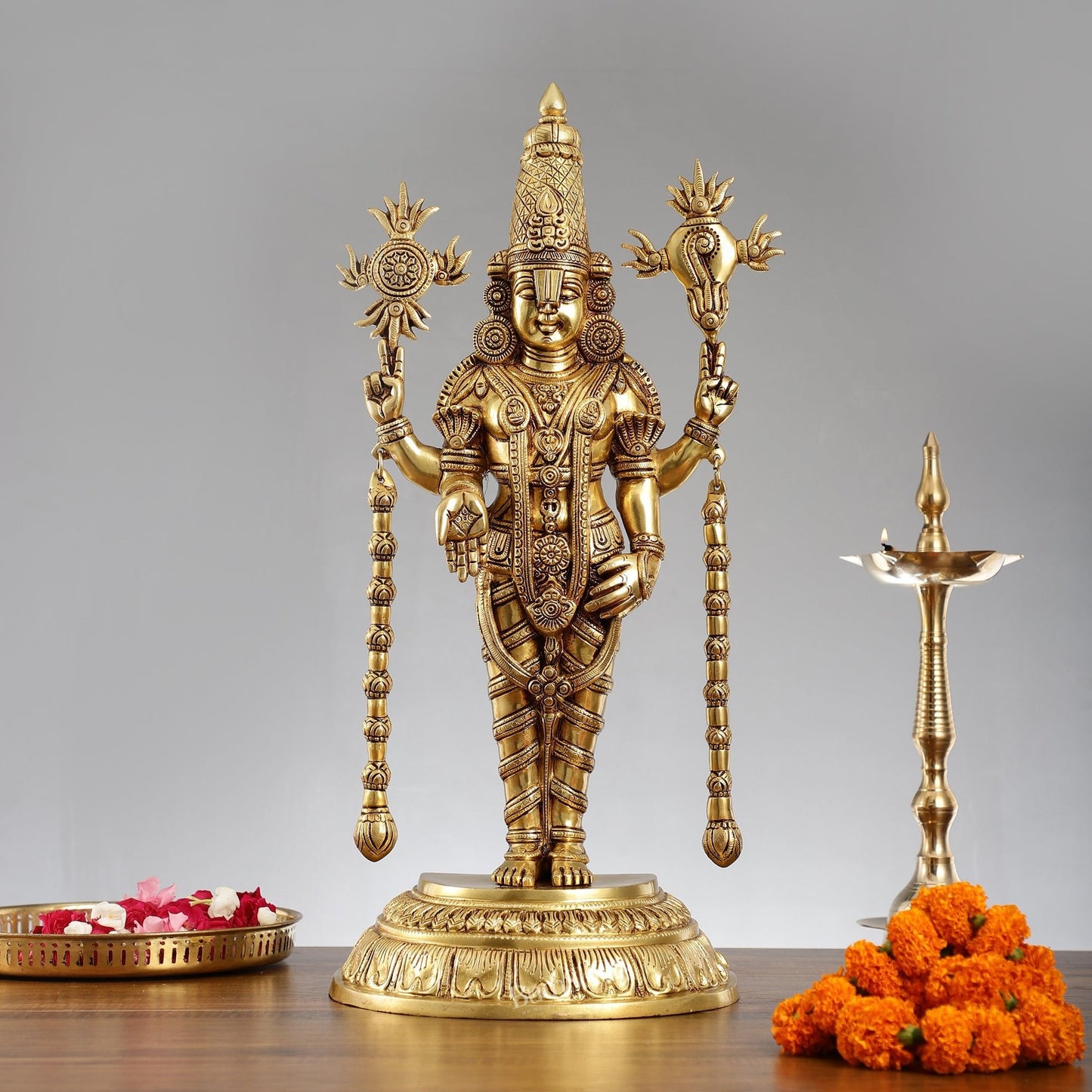 Exquisite 24-Inch Lord Tirupati Balaji Brass Statue