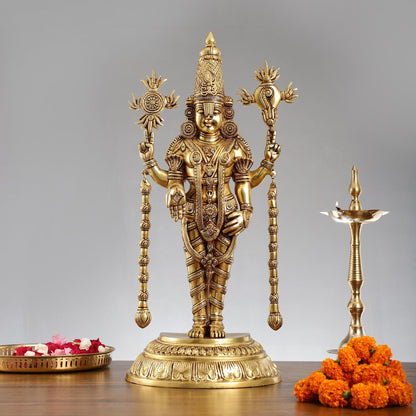 Exquisite 24-Inch Lord Tirupati Balaji Brass Statue