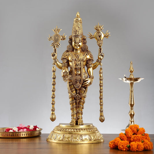 Exquisite 24-Inch Lord Tirupati Balaji Brass Statue