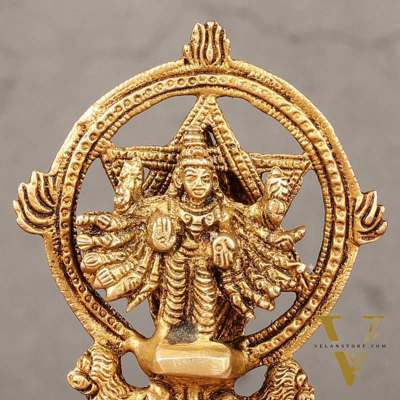 Brass Sudharashna Chakara Vishnu and Narsimha Chakrathazhwar 4"