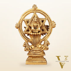 Brass Sudharashna Chakara Vishnu and Narsimha Chakrathazhwar 4"